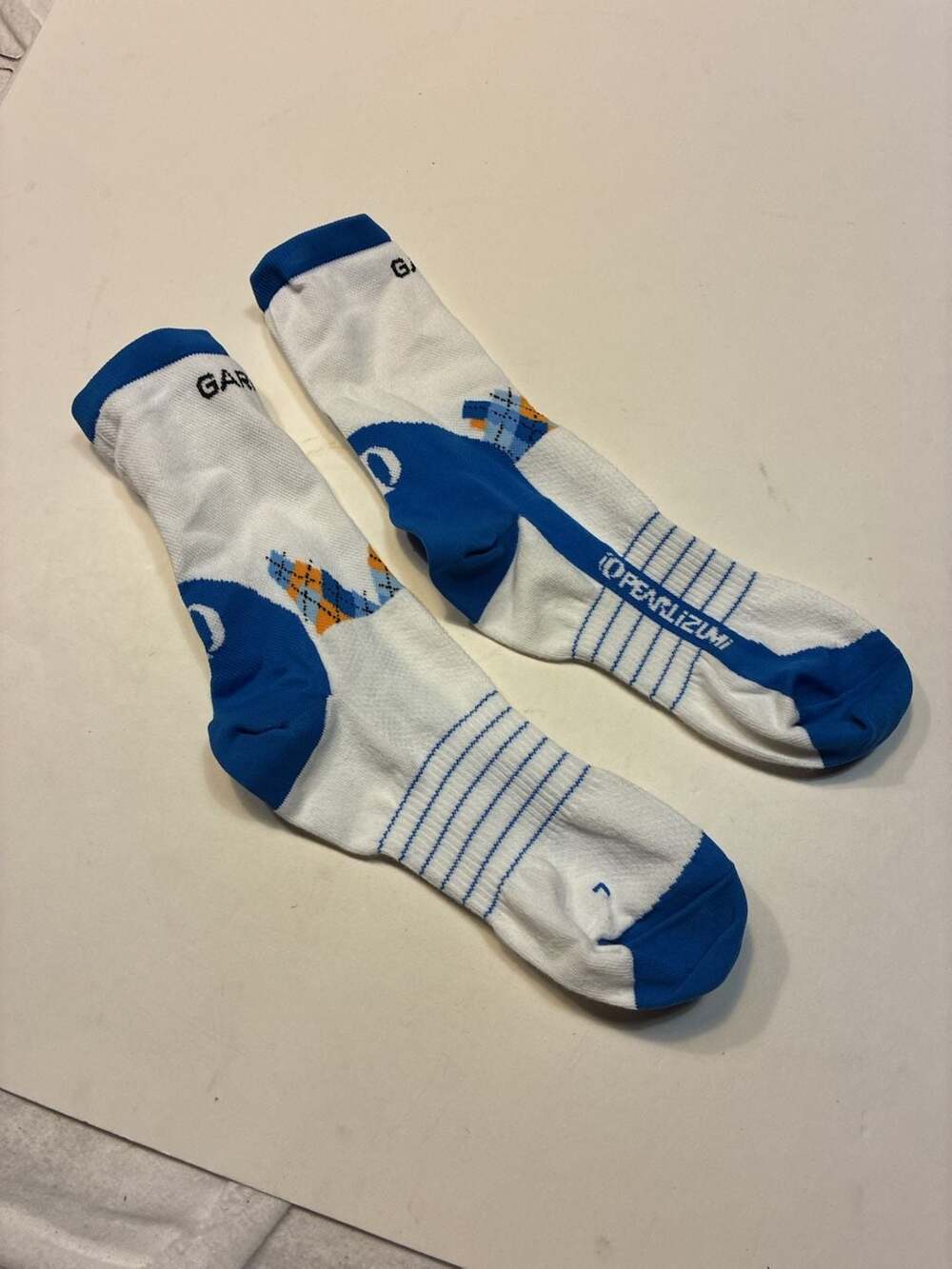 Pearl Izumi Garmin-Sharp Pro Cycling Pursuit Tall Socks White Blue